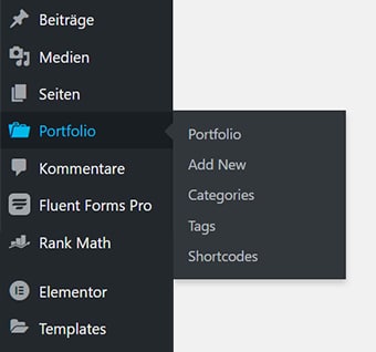 portfolio custom post type